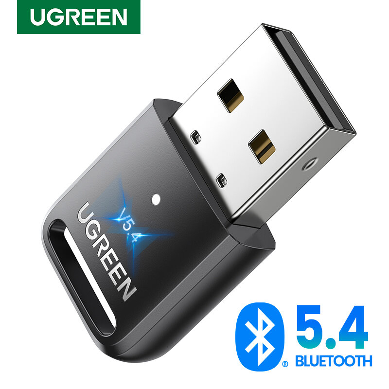 UGREEN adaptor Dongle USB Bluetooth 5.3 5.4, untuk PC Speaker nirkabel Keyboard musik Audio penerima pemancar Bluetooth