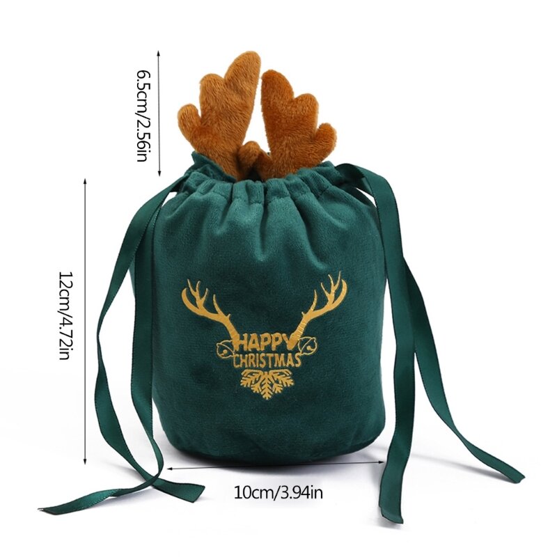Стильная сумка с вышивкой оленей для свадебного печенья и конфет, сумка на шнурке