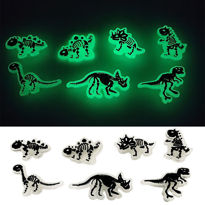 PVC lot fluorescence glow in dark dinosaur animal shoe buckle charms accessories decorations for sandals sneaker clog DIY wholes
