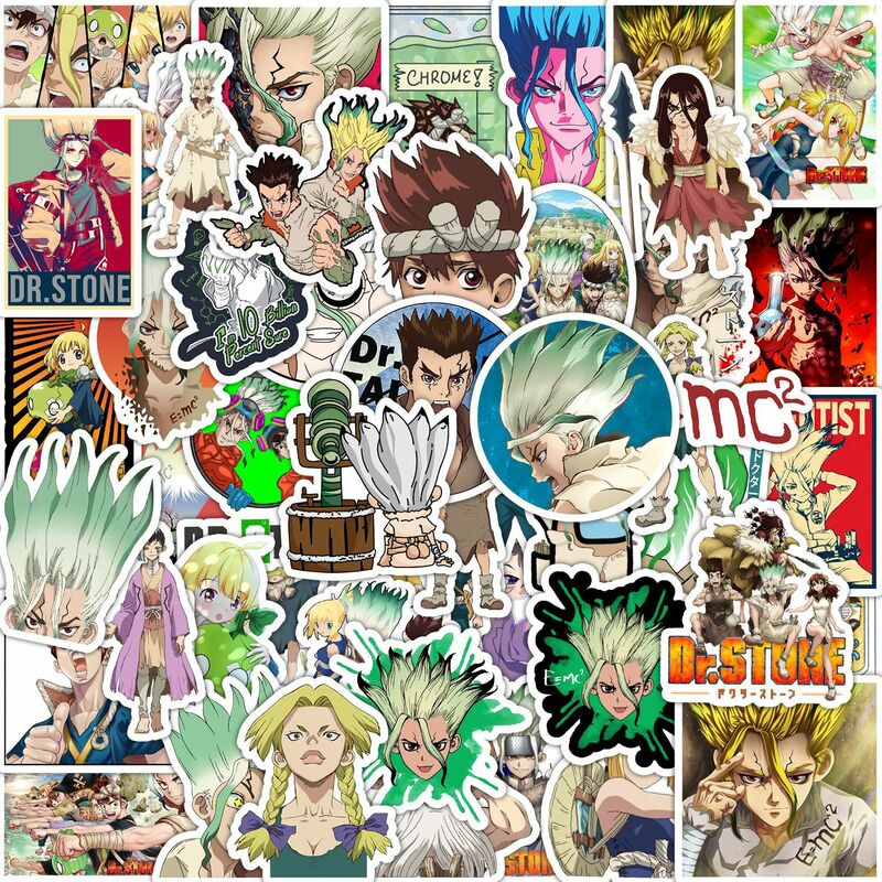 50 Stuks Anime Dr. Stone Ishigami Senkuu Serie Graffiti Stickers Geschikt Voor Laptop Helmen Desktop Decoratie Diy Stickers
