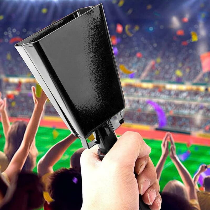 Ergonomic Grip Cowbell Sporting Event Noise Makers Long Handle Iron Cowbells for Football Baseball Games Fun Cow Bells Football