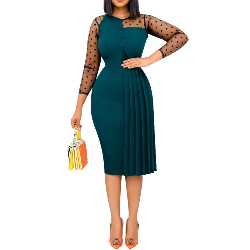2022 여성을위한 레드 그린 블루 아프리카 드레스 여름 아프리카 여성 솔리드 컬러 일반 무릎 길이 드레스 아프리카 의류 여성