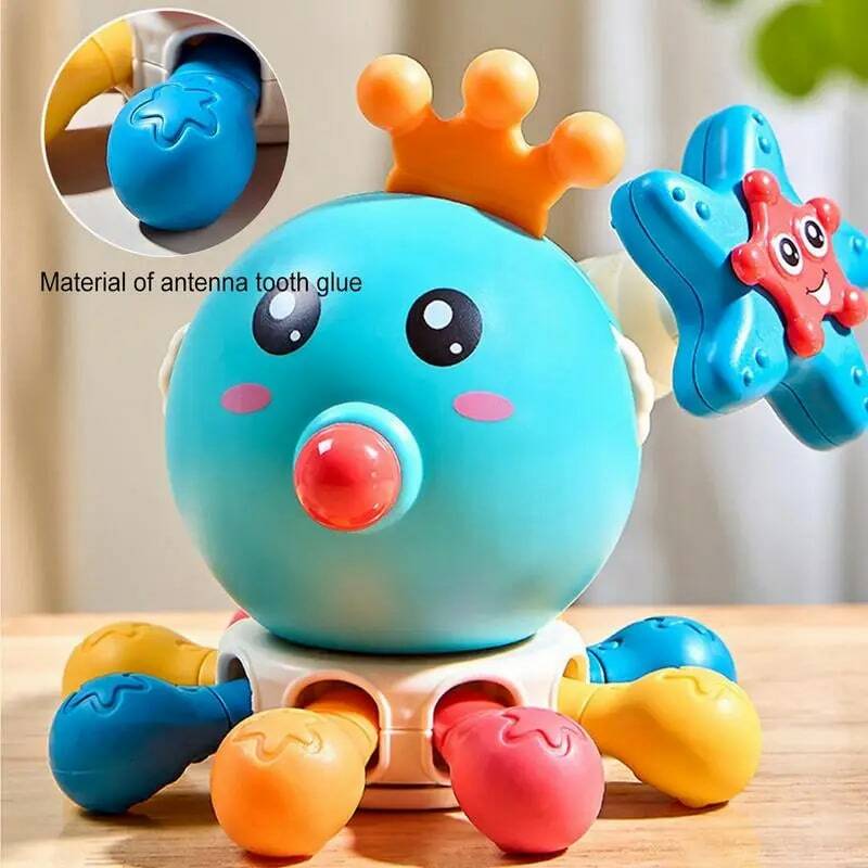 Kids Chew Toys Educational Octopus Sound Bite Toys For Teething Colorful Soft Animal Teethers For Early Education Cute Soft