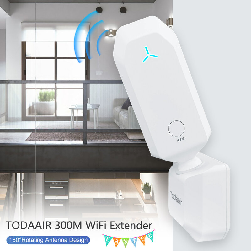 WiFi Extender | Dual Band | 1.2Gbps penguat sinyal | IEEE 802.11a/b/g/n/ac/ac-Wave 2 | Cakupan Radius 150 ft | 65 perangkat | Berputar 180 °