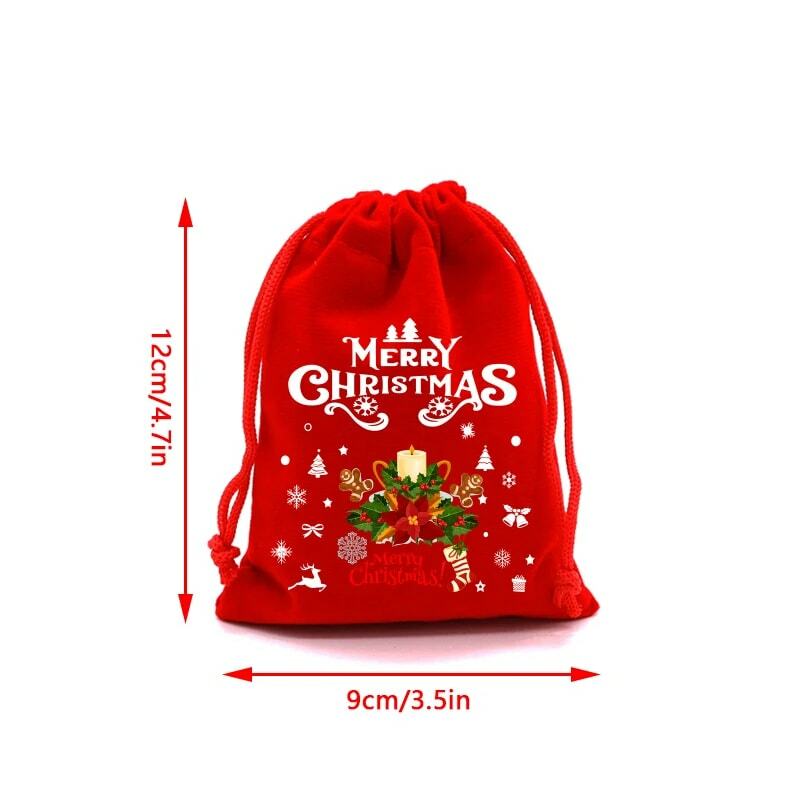 Sacos não tecidos do presente para a véspera de Natal, sacos à mão do homem velho para Apple, doces, sacos de empacotamento pequenos, decorações do Natal, 1 PC