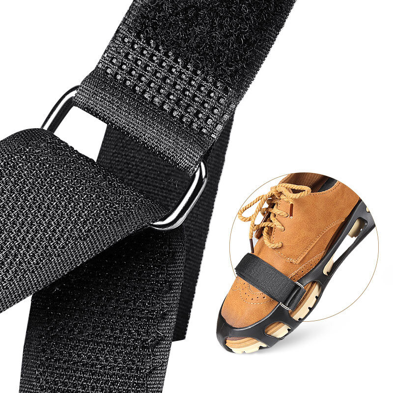 2Pcs ถุงหุ้มรองเท้าสำหรับรองเท้า Ice Floes Cleats Crampons หิมะกลางแจ้งปีนเขา Antiskid Grips Magic วางสายคล้องรองเท้า