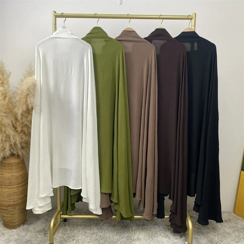 Dames Khimar Bescheiden Moslim Eid Ramadan Midden-Oosten Jersey Volledige Cover Hijab Lange Sjaal Amira Gebedskledingstuk Hijab Boerka Islamitisch