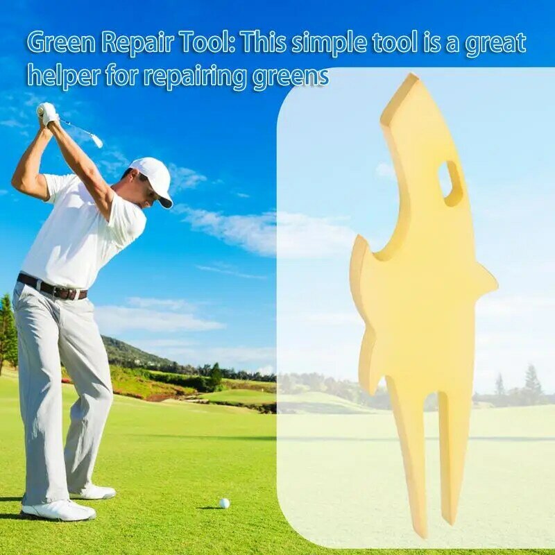 Divot alat perbaikan garpu Golf pria, alat perbaikan garpu hijau Stainless Steel, pembuat bola Golf multifungsi