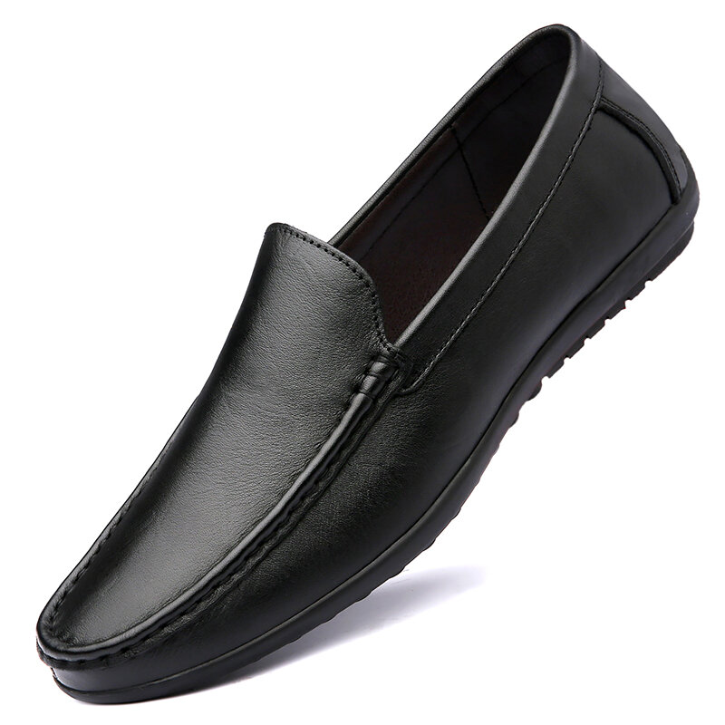 Slip on scarpe Casual in pelle mocassini da uomo stile conciso mocassino marrone nero primavera autunno Designer di marca italiano