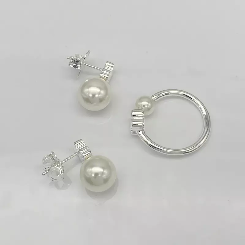 Women's Earrings Romantic Spanish Pearl Bear 925 Silver Jewelry Original Lovers Pearl Design Sense Trend High Class Sense Fine