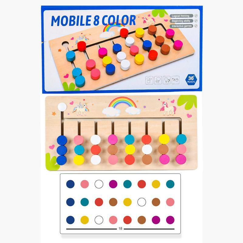 Kolorowa tablica sensoryczna pasujący kolor zabawka przesuwne Puzzle gra logiczna edukacyjna kreatywna gra logiczna edukacyjna dla chłopców