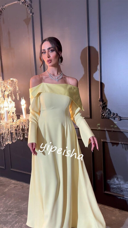 Ball Dress Evening Prom   Jersey Beading Homecoming  Gown Off-the-shoulder Bespoke Occasion  Midi es