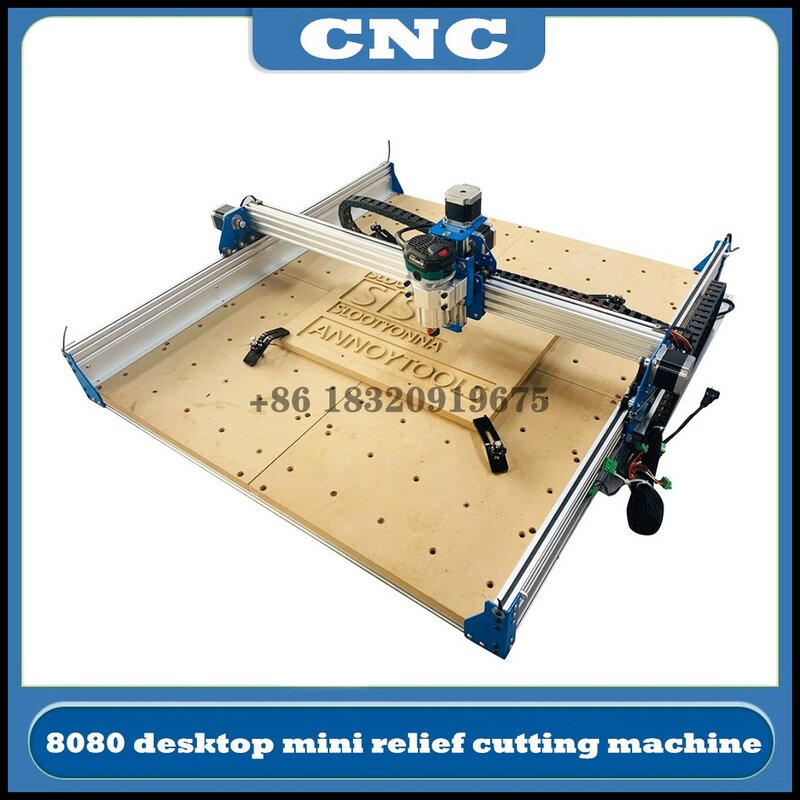 CNC 8080 mesin ukir spindel desktop mini kecil pemotong laser melubangi slotting relief panas DIY