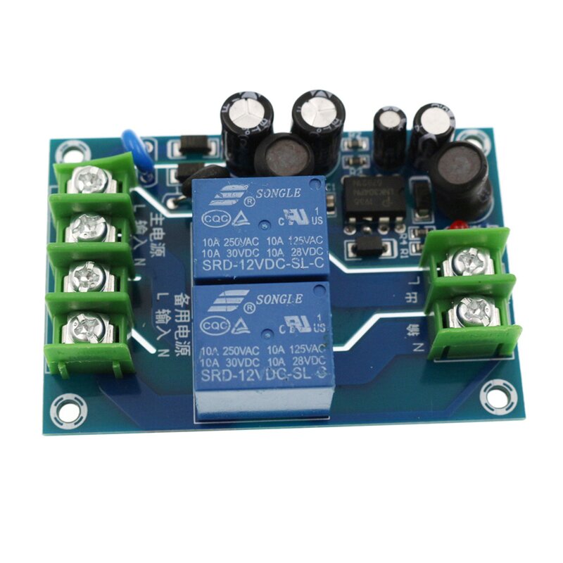 220V Power Switch 2-Way Automatic Power Supply 2-In-1-Out 10A Dual Power Supply Switch Module