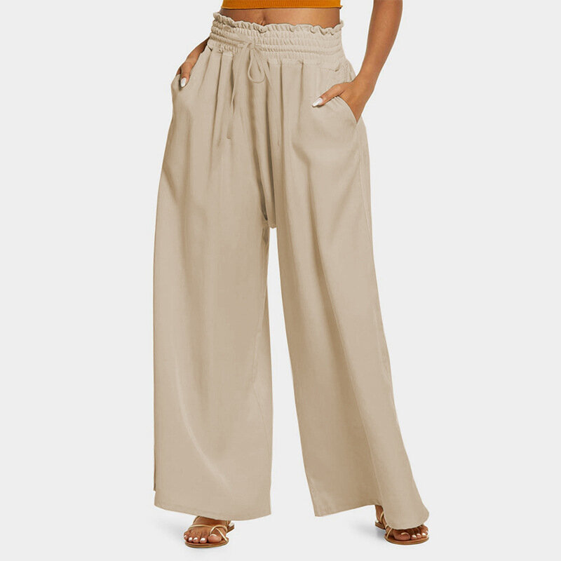 Spring New Independent Station Women's Solid Color Relaxed Casual Pants