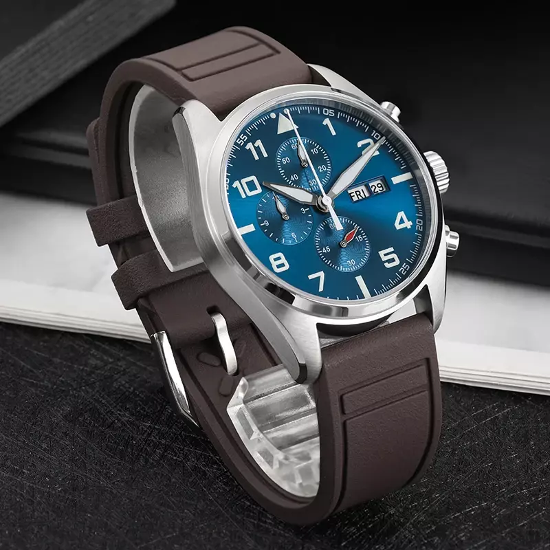 Militado ML04 jam tangan Quartz safir kristal Super BGW9 bercahaya 100m tahan air baja tahan karat jam tangan Chronograph