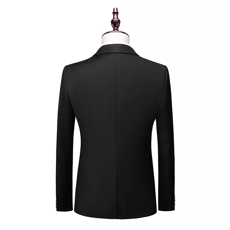 Terno monocromático casual masculino, blazers masculinos de um botão, jaqueta, casaco, calças, colete, colete, estilo básico, 16 cores, 3 peças