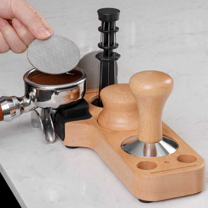 Универсальная Портативная посуда для кофе, подставка для темпера, деревянная стойка для темпера для кофе, рычажный инструмент, коврик для темпера, органайзер для кофейных инструментов