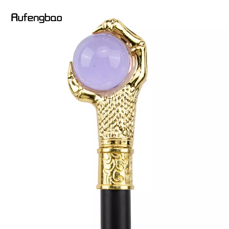 Драконий коготь схватывайтесь искусственно, Фиолетовый стеклянный шар, золотой трость для ходьбы, модная декоративная трость, трость для ходьбы, трость 93 см