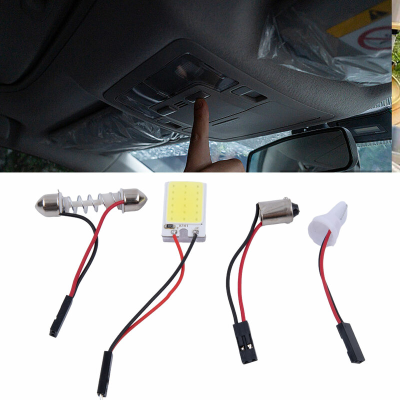 Cabine Licht Cob Led Licht Paneel Laag Stroomverbruik T10 Wedge Socket 16/24/36/48 Stuk Chip In Auto Leeslampje