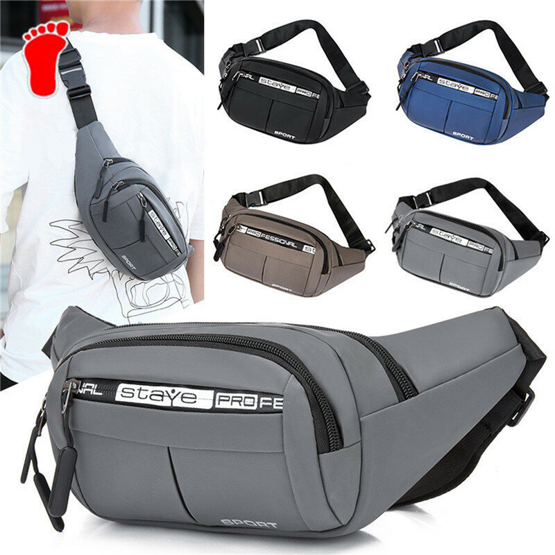 Waist Bag Waterproof Unisex Outdoor Fanny Pack Crossbody Bags for Man Chest Belt Bag Travel Mobile Phone Bag Oxford Chest Pack