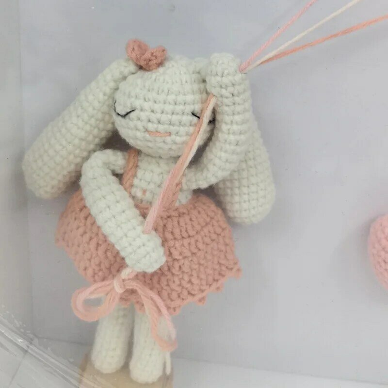 Boneka rajutan buatan tangan balon kelinci mainan mewah dekorasi kamar bayi hadiah liburan Amigurumis selesai boneka hewan