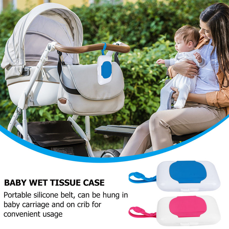 家庭用および赤ちゃん用の詰め替え可能なワイプボックス,ウェットおよびシリカゲル用の小さな再利用可能なフードディスペンサー,2ユニット