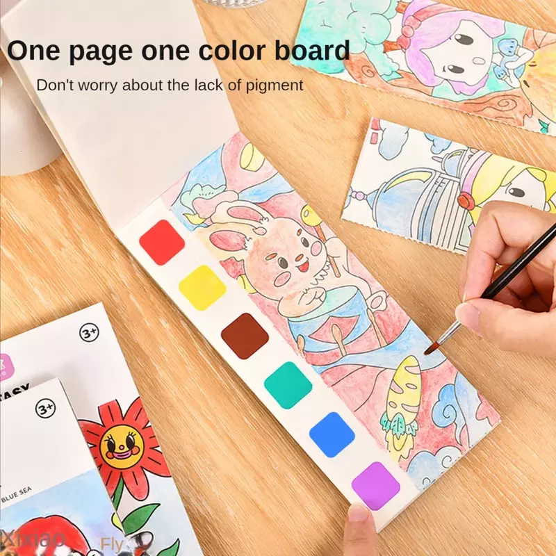 12/20Sheets Portable Children Watercolor Painting Book Gouache Graffiti Picture Coloring Books Water Drawing Toys Set Kids Gifts