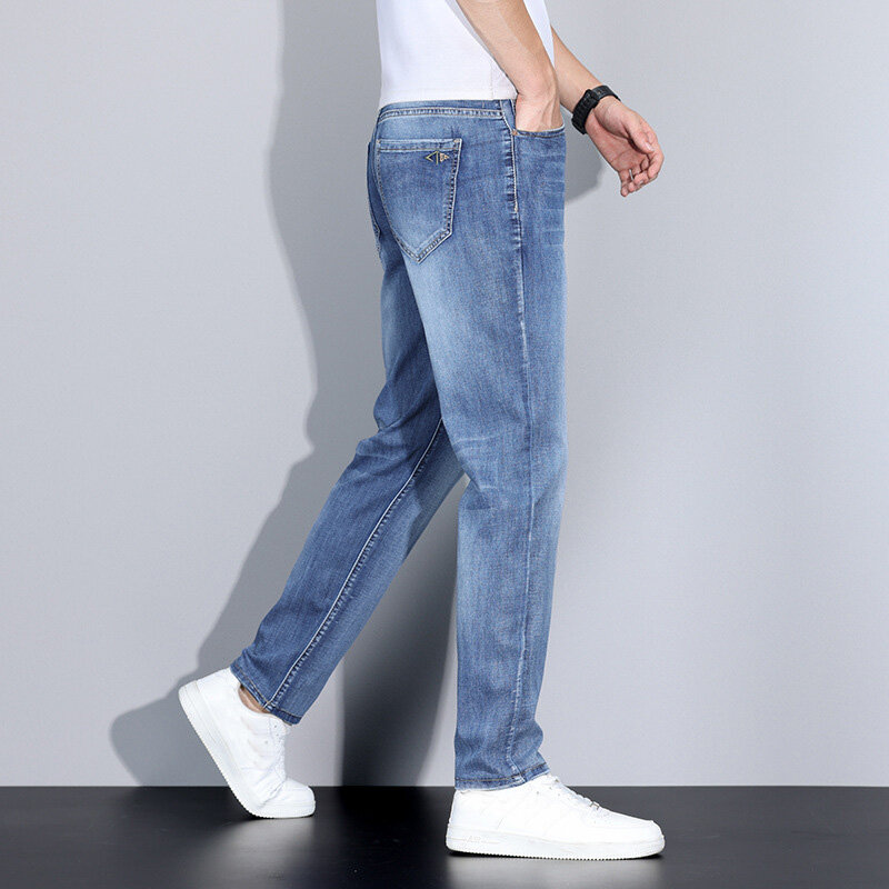 Jeans Alto Masculino com Leggings Alongadas, Calças Adolescentes, Alto 190, 115, 120cm, Versão Mais Longa, Primavera, Outono