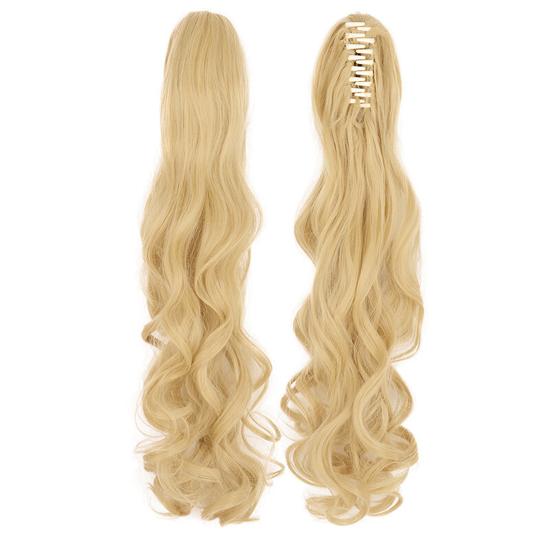 Cos Wig Female Long Curly Lolita Grip Double Ponytail Big Wave Orange Yellow Anime Full-Head