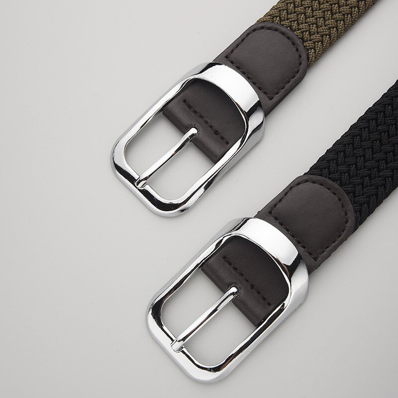 Cinturón de lona tejido multicolor para hombre y mujer, faja elástica, alta y extravagante, novedad de 2024