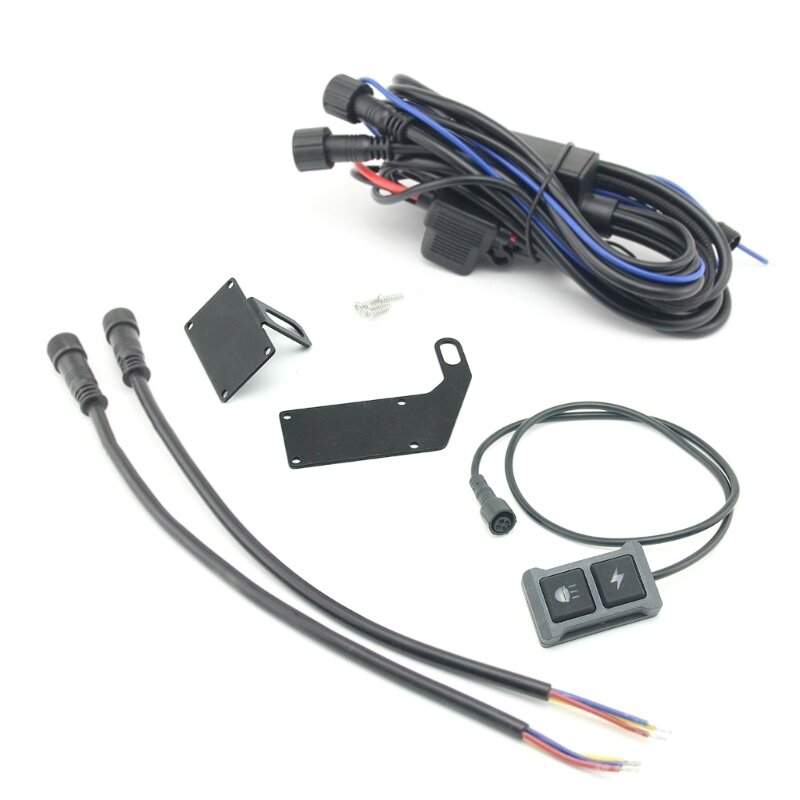 Foco LED para motocicleta, arnés cableado luz antiniebla, relés Cable, interruptor con Cable, haz alto y bajo con