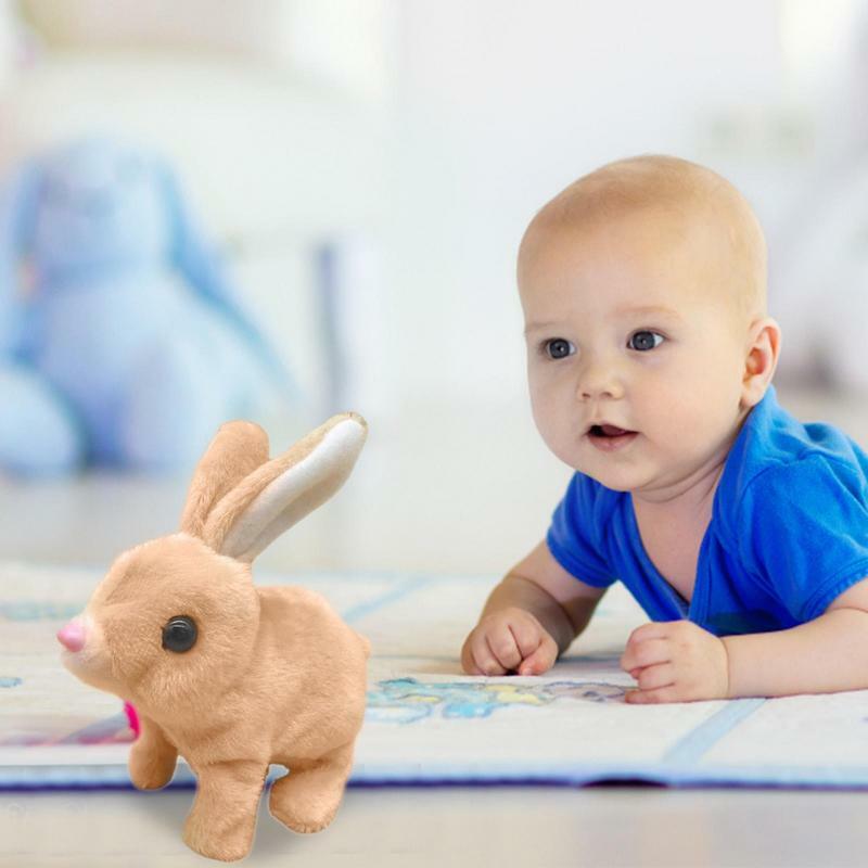 Zabawki dla króliczków edukacyjne zabawki interaktywne elektroniczne pluszowy królik zabawki spacerowe gadające zwierzę potrząsają uszami pluszowa lalka zabawki elektryczne