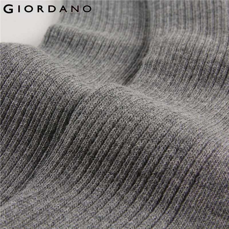 Giordano-Meias masculinas de algodão liso, respirável, macia, básica, pacote de 3 pares