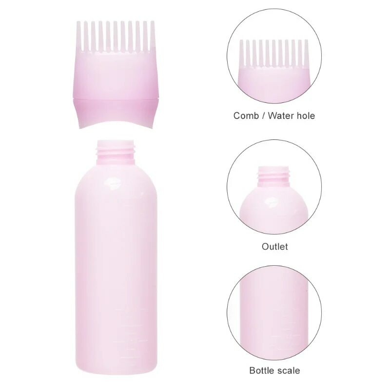 60ml plastik multiwarna pewarna rambut isi ulang botol aplikator sisir mengeluarkan Salon rambut mewarnai alat penata rambut