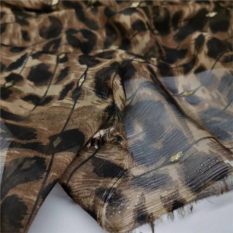 Jupe en mousseline de soie bronzante, tissu doux déformable, jupe de couture faite à la main bricolage, gril d'ornement