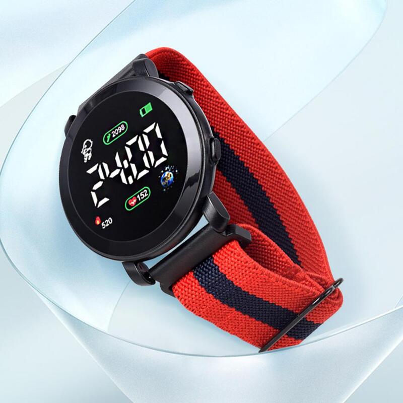 Orologio elettronico LED Display digitale quadrante rotondo cinturino regolabile orologio digitale orologio da polso orologio sportivo