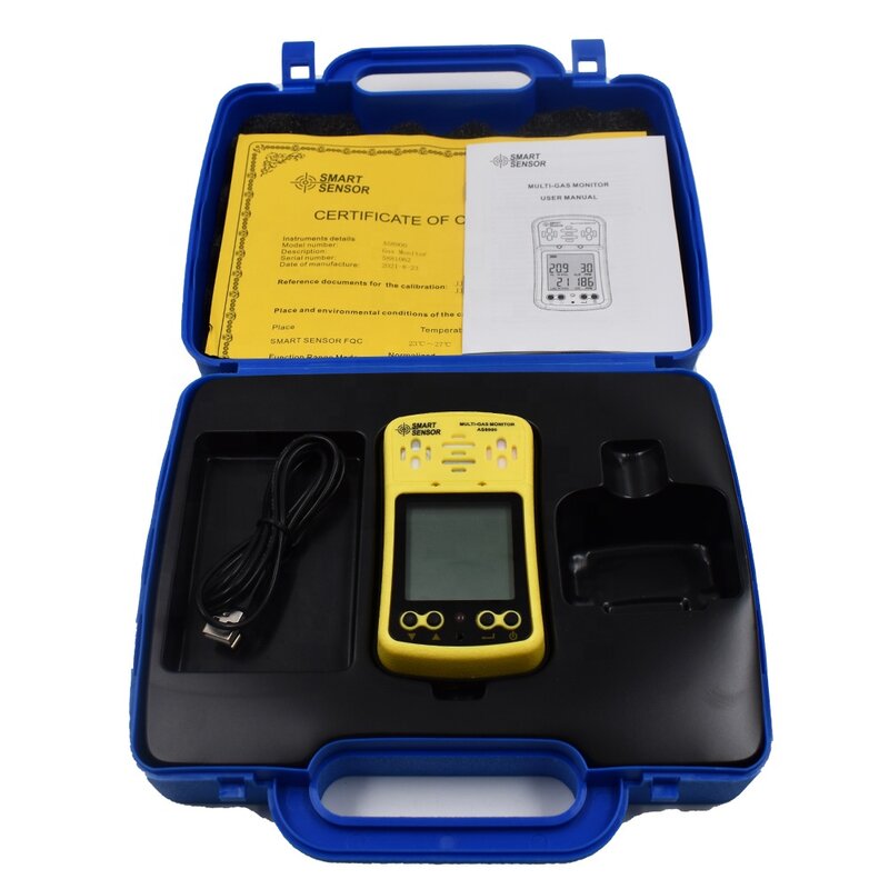 UpgradeAS8900 Sensor Pintar 4 In 1 Detektor Gas Mudah Terbakar Penganalisa Gas Monitor Multi-gas Genggam Detektor Gas O2CO 452 Penganalisis