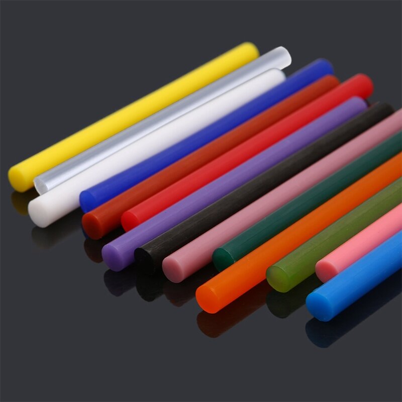 Bâton de colle thermofusible coloré, adhésif pour bricolage, outil de réparation de jouets, 7x100mm, 5 pièces
