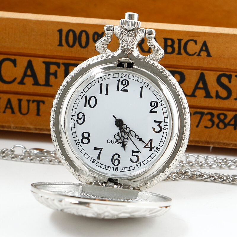 Colección de relojes de bolsillo de cuarzo para hombres, reloj de cadena de estilo de tren con dijes Vintage Steampunk, regalo