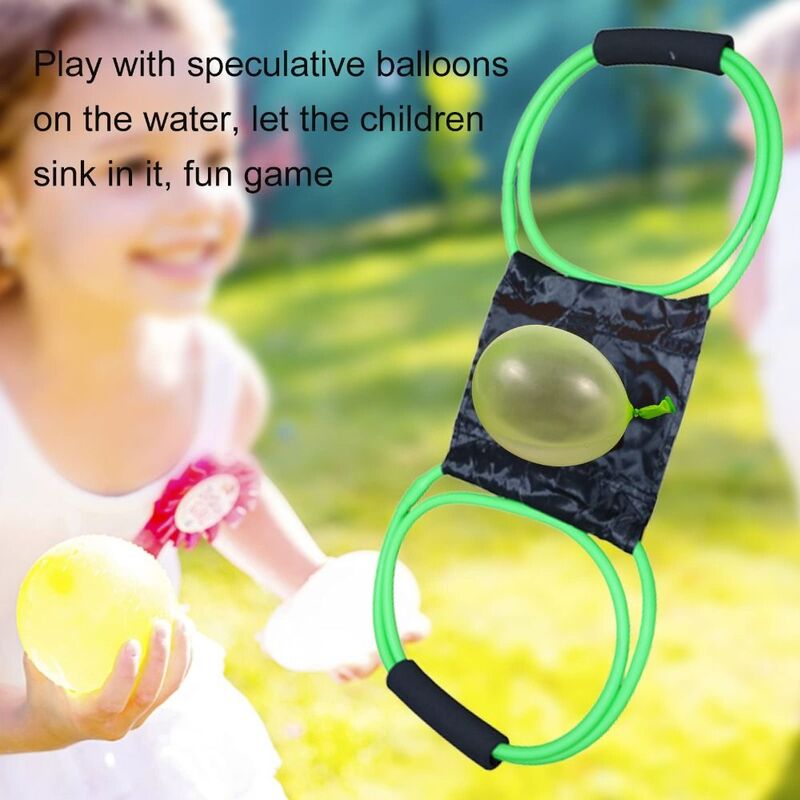 Lanzador de globos de agua de cuerda elástica, juego resistente, suministros para fiestas, bomba de agua, piscina, Catapulta de globos de agua para 3 personas