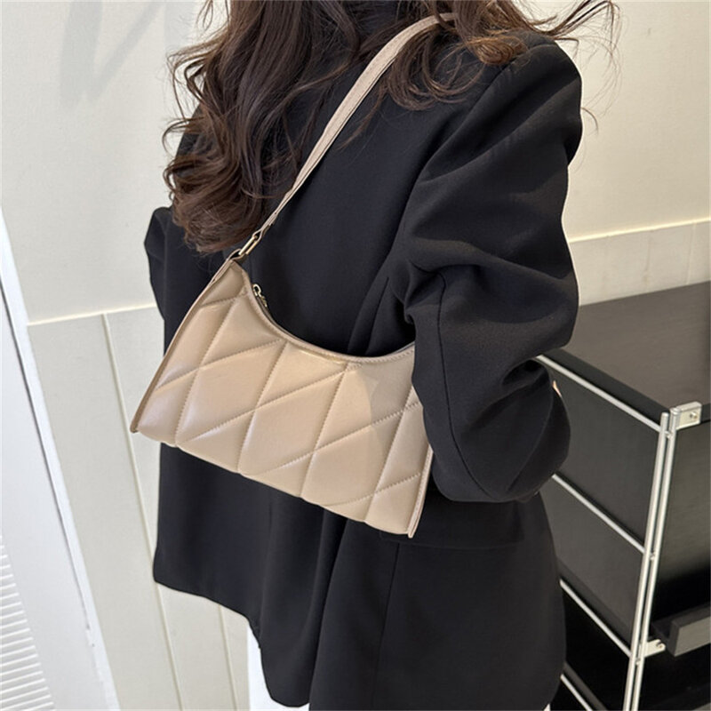Bolso de hombro negro de moda para mujer, bolsos cruzados de Pu, bolsos con asa pequeña, bolso de mano para compras