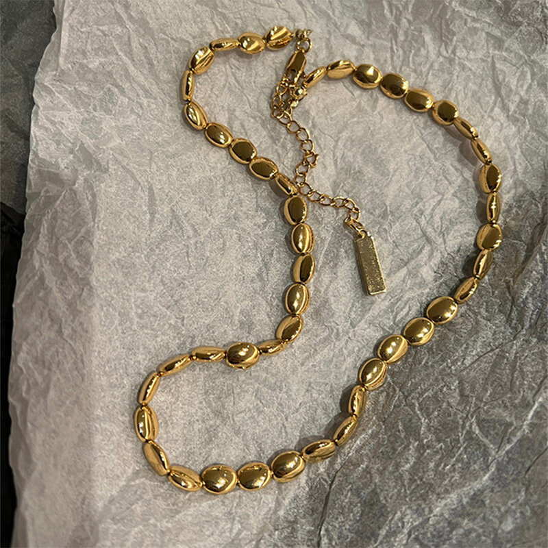 Collares de oro real de 18K para mujer y niña, joyería de aleación de temperamento, accesorios de fiesta, regalo de moda