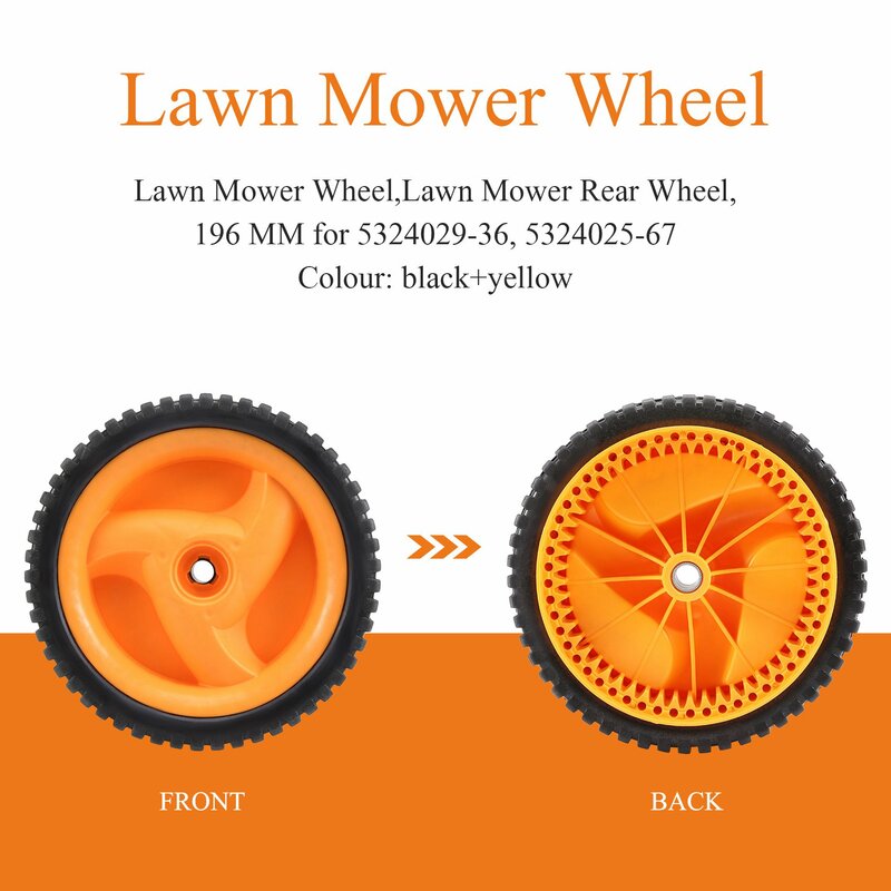 196 MM Lawn Mower Wheel for Husqvarnaa for McCulloch 5324025-67, 5324029-36, 532402567, 532402936