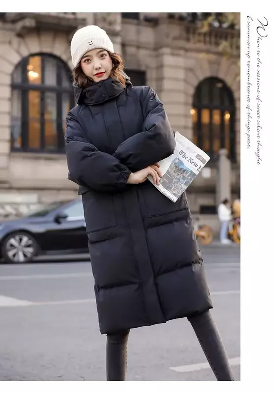 Daunen polster jacke Damen Winterkleid ung 2021 neuer Stil koreanischer loser, mit Baumwolle gepolsterter Mantel mittellanger, gepolsterter Jacken brot mantel
