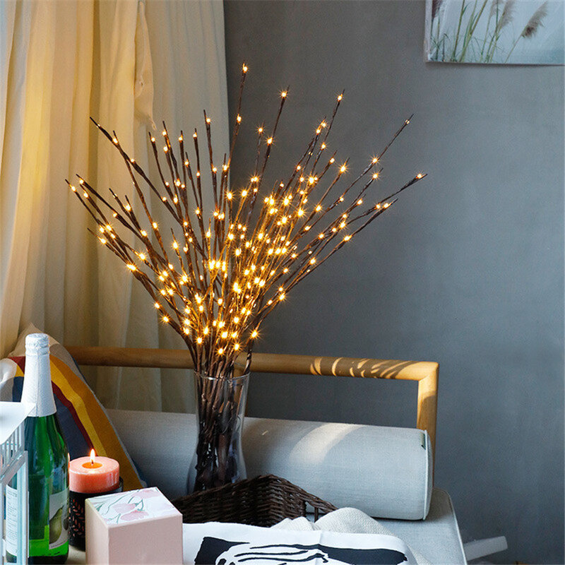 LED Tree Branch Simulação String Lights Criativo Night Light Lâmpada de enchimento de vaso Decoração de Natal para casa, quarto, quarto, 1pc