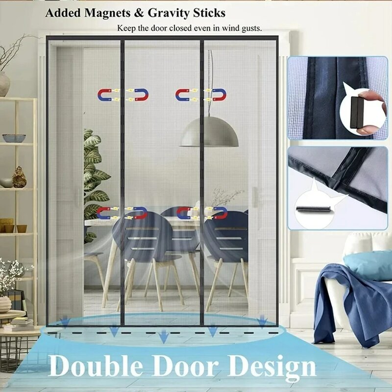 Anti Mosquito Magnetic Door Curtains No Punching Insulated Screen Nets 2024 New Automatic Closing Mesh For Kitchen Living Room