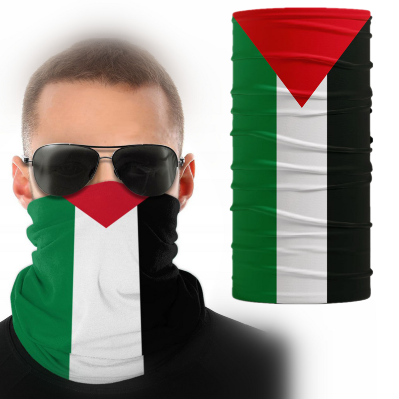 Jilbab bendera nasional pria, syal kepala Balaclava tanpa jejak untuk bersepeda, bandana penghangat leher olahraga luar ruangan, jaring wajah