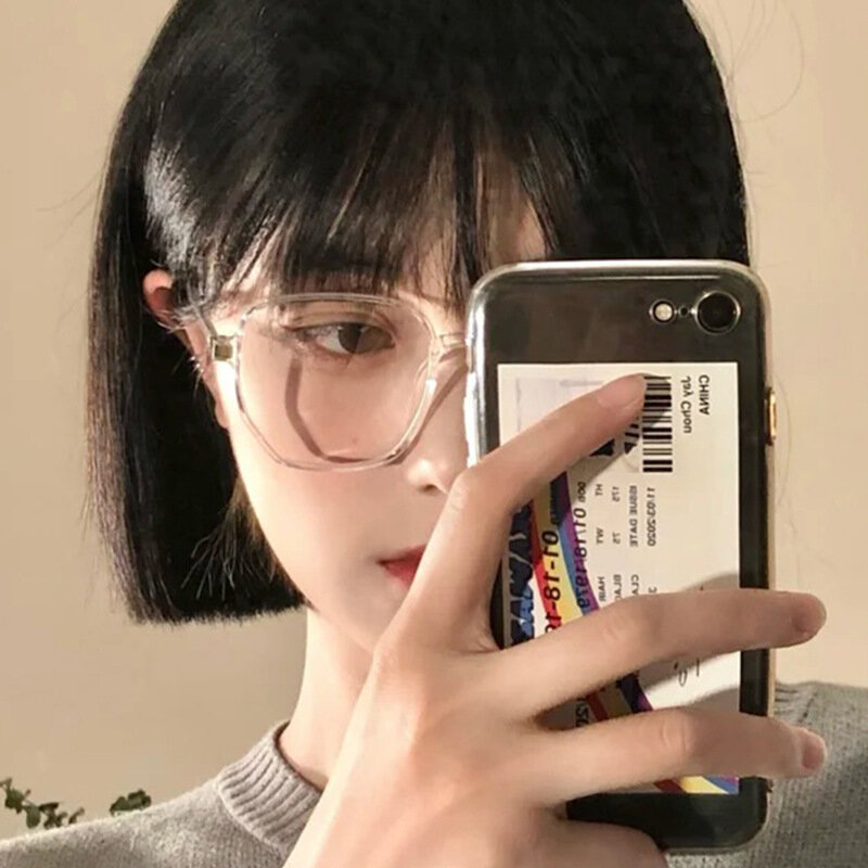 Retro Tr Groot Brilmontuur Meisje Ins Geen Make-Up Gewone Bril Mannen Brillen Schattige Decoratieve Computerbril