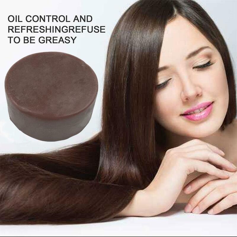 Polygonum Hair Darkening Shampoo Soap Bar Repair Gray Shampoo Shou Hair Essence Soap White To Color Wu Hair He Black Soap U0O7